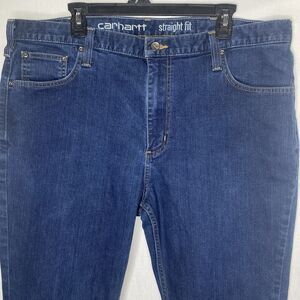 CARHARTT Jeans Rugged Flex Workwear Straight Fit Denim Mens 40x32 Dark Wash Blue